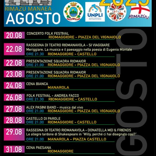 Gli eventi di agosto organizzati dalla Proloco Riomaggiore Manarola
